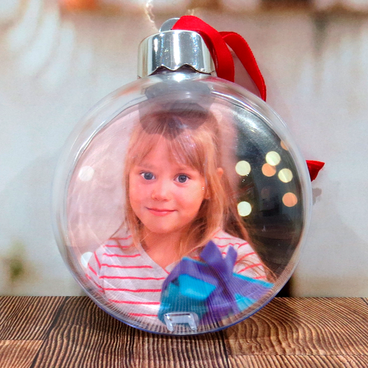 Bola de árbol de navidad personalizada con foto