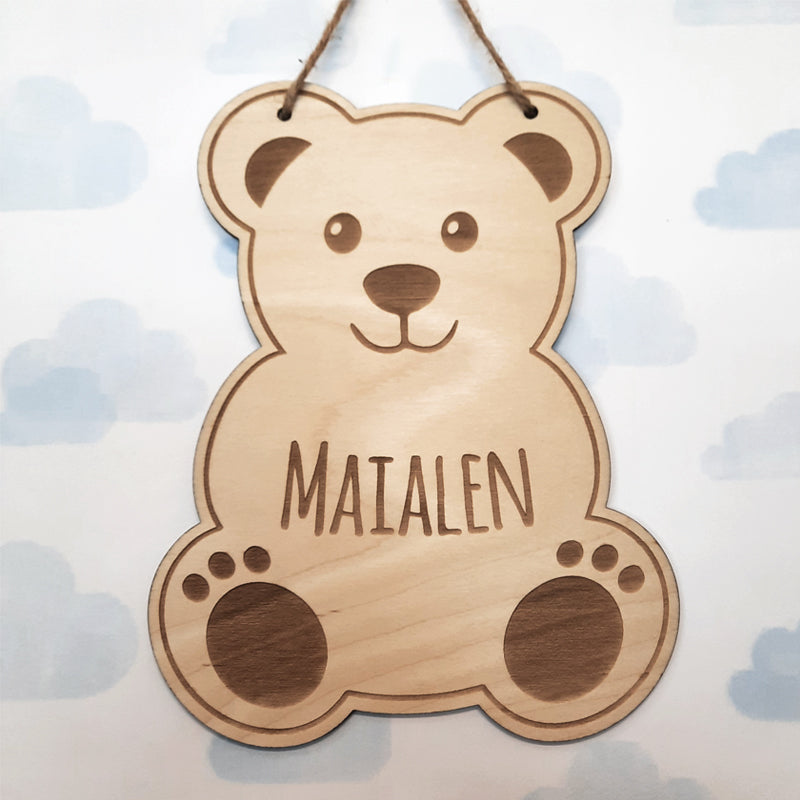 Osito de madera personalizado con nombre