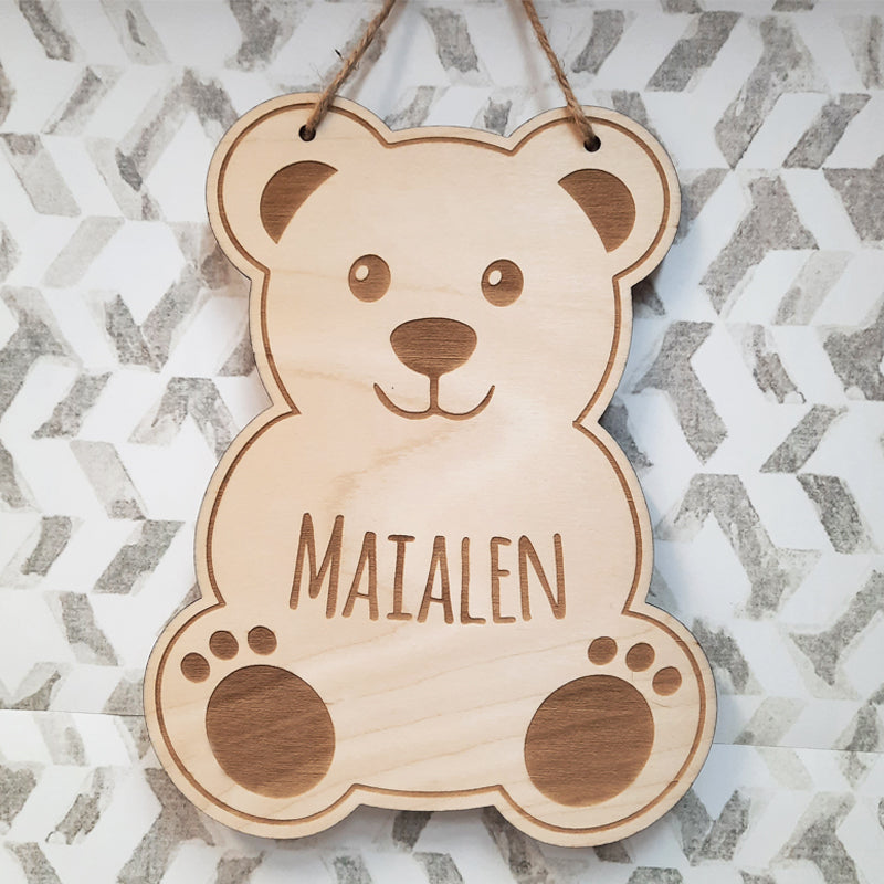 Osito de madera personalizado con nombre