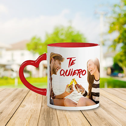 Taza asa de Corazón personalizada con fotos